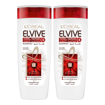 LOreal Paris Elvive Total Repair Five Repairing Shampoo, 2 x 400ml