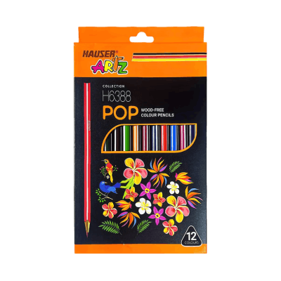 Hauser Artz Pop Wood Free Colour Pencils, 12pc