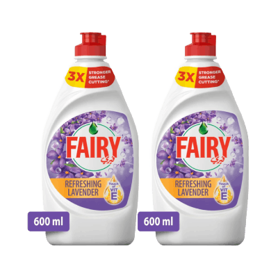 Fairy Refreshing Lavender Dishwashing Liquid, 2 x 600ml