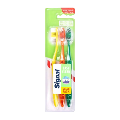 Signal Easy Clean Soft Toothbrush, 3Pc
