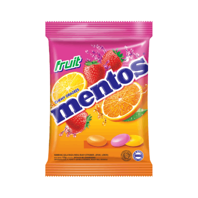 Mentos Fruit Chewy Dragees Candy, 135g
