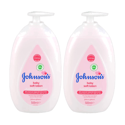 Johnsons Baby Lotion For Soft Skin, 2 x 500ml