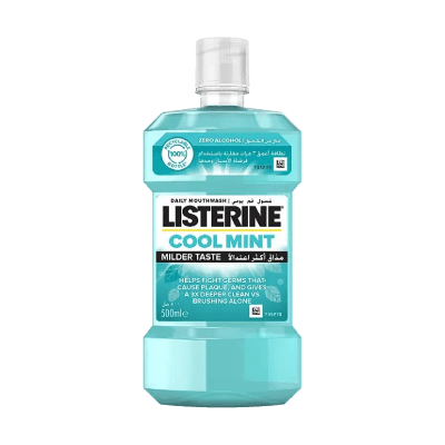 Listerine Cool Mint Daily Mouthwash Milder Taste Mint Flavour Blue, 500ml
