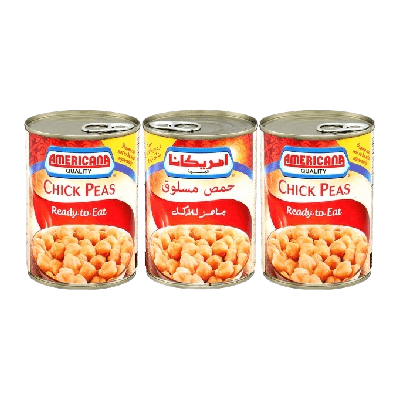 Americana Chick Peas Ready to Eat, 3 x 400g