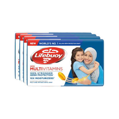Lifebuoy Mild Care Multivitamin Soap Bar, 4 x 100g