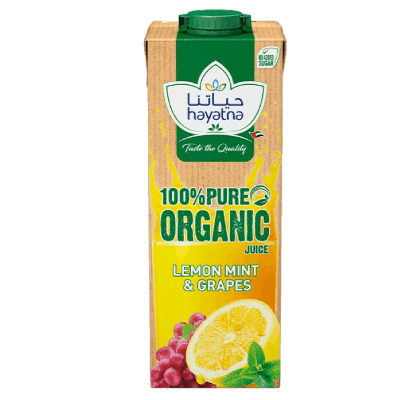 Hayatna Organic Lemon Mint & Grape Juice, 1L