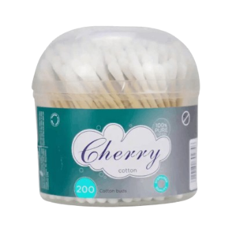 Cherry Cotton Buds Pure Cotton Swabs with Wooden Stem, 200pcs