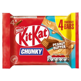 KitKat Chunky Peanut Butter Chocolate Bar Multipack, 4x34g