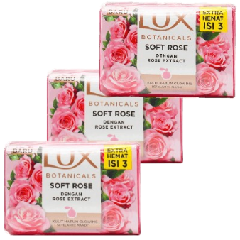  Lux Botanicals Soft Rose Soap Bar, 3x100g