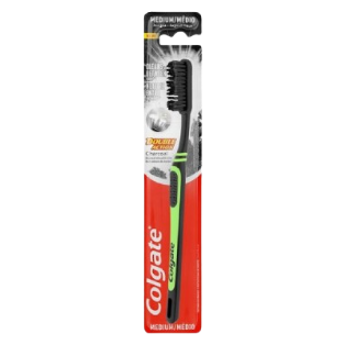 Colgate Double Action Charcoal Charbon Medium Toothbrush, 1pc