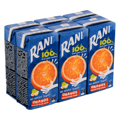 Rani Fruit Drink Orange Flavor, 6 X 200ml