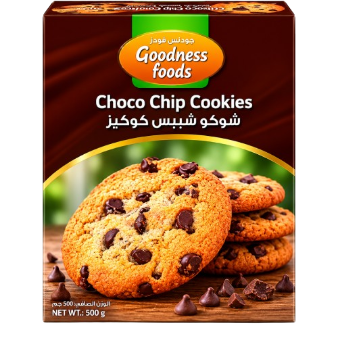 GOODNESS FOODS CHOCO CHIP COOKIES (CB) 500GMS,1.00