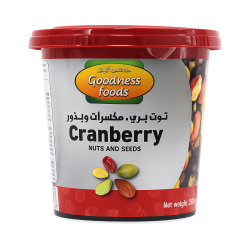 GOODNESS FOODS CRANBERRY NUTS & SEEDS JAR 200GM,1.00