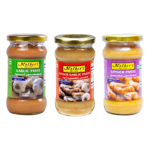 MOTHER'S RECIPE PASTE 300g GINGER &/OR GARLIC - ALL VARIETIES,3.00