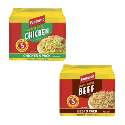 FANTASTIC 2min Noodles 5x85 gms - All varieties,1.75