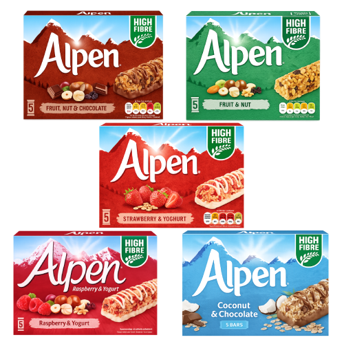 Alpen Cereal Bars (5x28 gms) - All flavours.,3.50