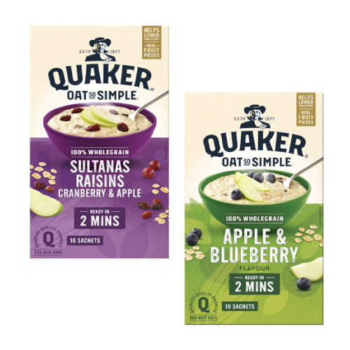 QUAKER OATS SO SIMPLE 360g - 2 varieties,7.25
