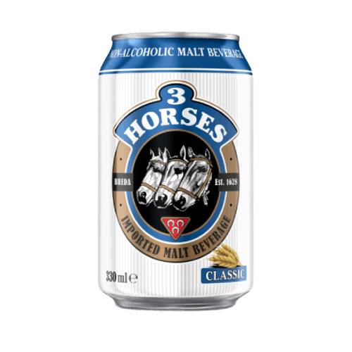 3 HORSES MALT BEVERAGE CAN 330ML daded,0.75