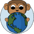 Monkey holding the world
