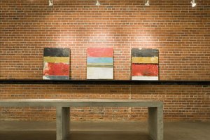 Preview of Grand Image - Image 9: Brick, concrete table, display, art, gallery, steel shelf.