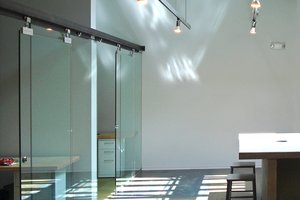 Preview of Ip Resources - Image 3: Sliding Door, Furniture, Steel, Glass, Track Lighting, Skylight, glass interior, concrete counter.