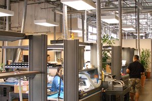 Preview of Light Manufacturing - Image 1: Exposed Structure, Structure Steel, Exposed Duct, Office, Concrete, Lighting Fixture, Desk.