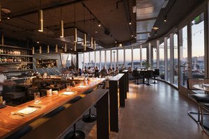Preview of Mbar - Image 12: Furniture, Dining Table, Bar, Restaurant, Steel, Window, Glass, Concrete, Wood, Dining.
