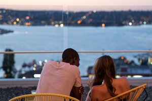 Preview of Mbar - Image 9: People, Bikini, Rooftop, Bar, Seating, Dining, Restaurant, Glass.