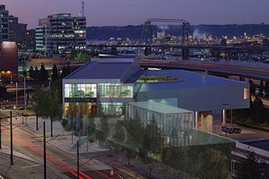 Preview of Tacoma Art Museum Addition - Image 0: Flora, Jar, Plant, Potted Plant, Pottery, Vase, Building, Office Building, City, Downtown, Town, Urban, High Rise, Outdoor.