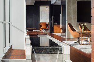 Preview of Zillow Executive Offices - Image 2: Indoors, Interior Design, Furniture, water feature , water feature, grating, viroc, TV, steel black.