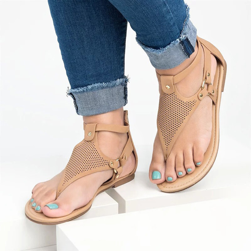 short brown gladiator sandals