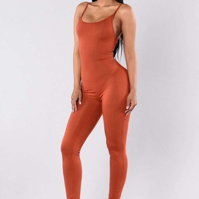 orange bodycon jumpsuit