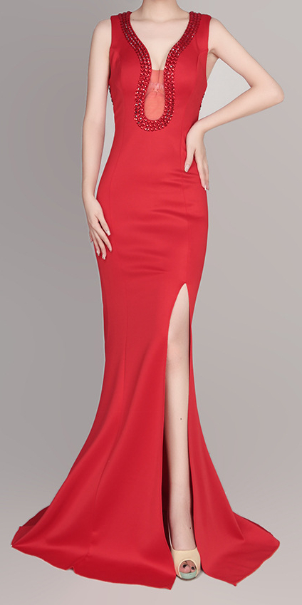 hot red one piece dress