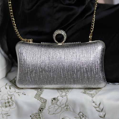 silver evening purse