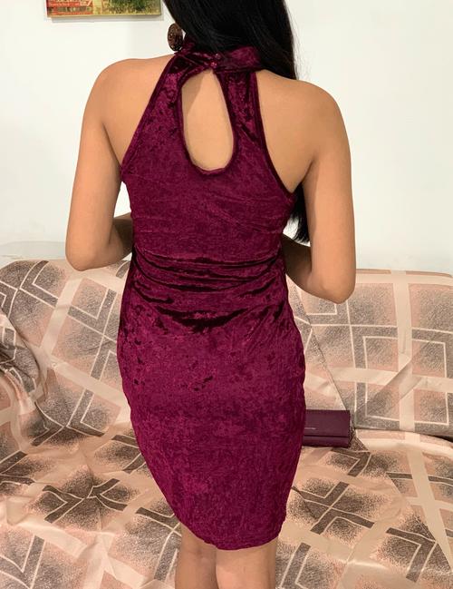 tight maroon dress