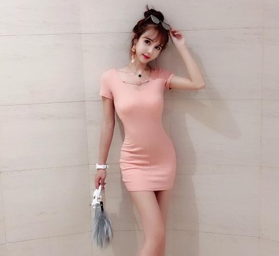 salmon pink dress