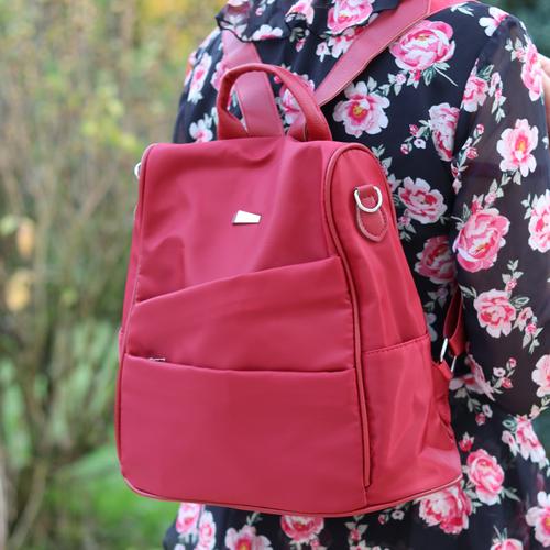 ladies red backpack