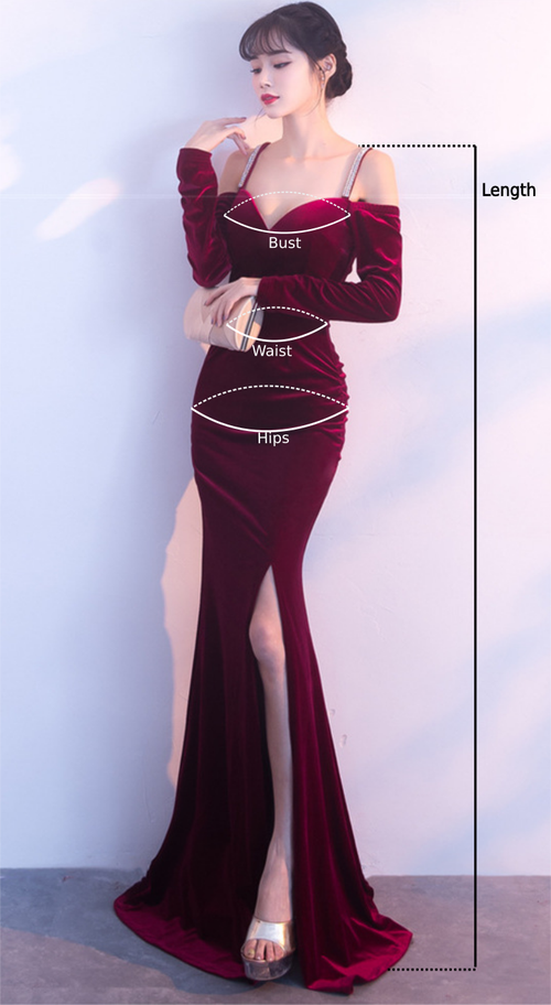 dark red velvet dress
