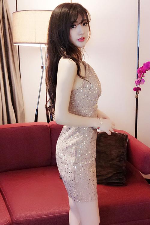 baby pink bodycon mini dress