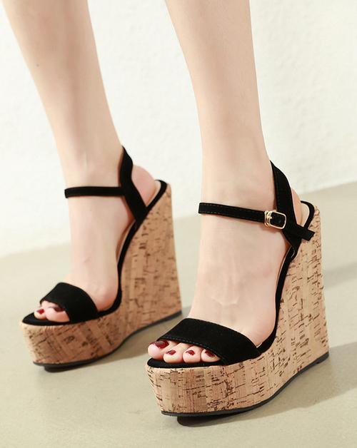 cute black platform sandals