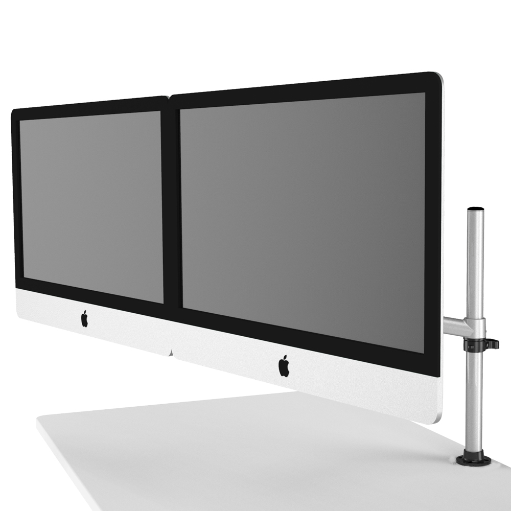 Dual Apple Monitor with Cross Bar and 7in1 Base, Dual Swivel Arm