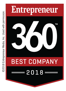 Entrepeneur 360 Best Company 2018 badge