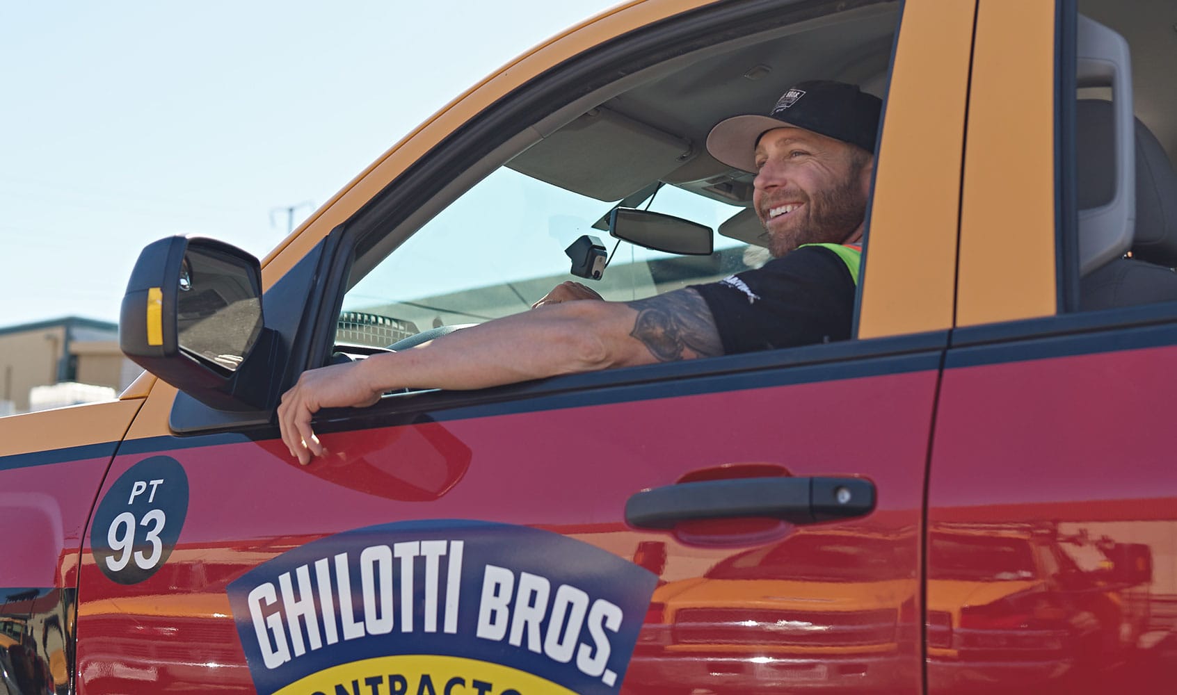 man driving truck