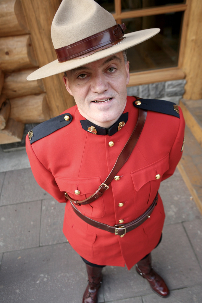 A man in a foreign police uniform.