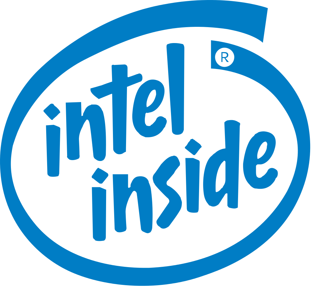 A belső intel szavak stilizált körbe zárva