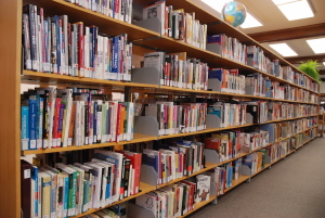library shelves