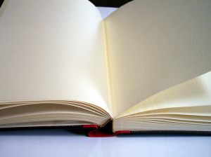 A blank book.