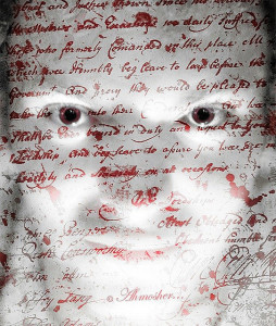 Photo of man with text superimposed over face