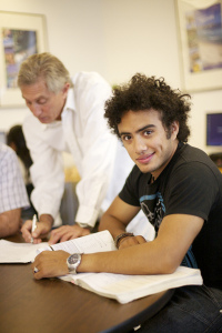 Student in classroom