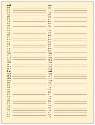empty time diary page